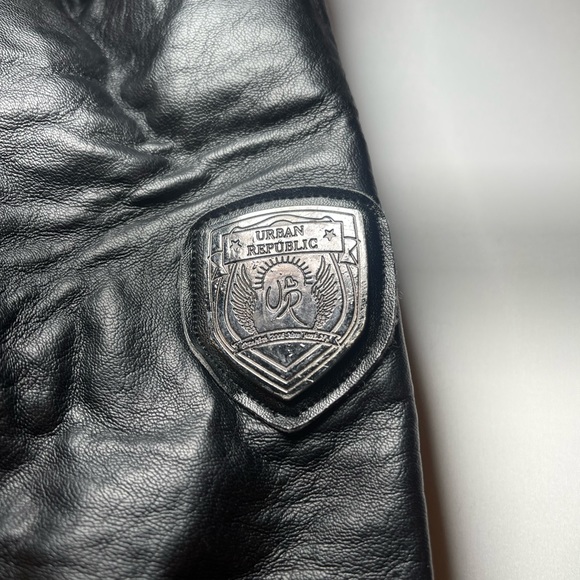 Urban Republic Girls Faux Black Leather Moto Jacket Size S 7/8 - Picture 4 of 13